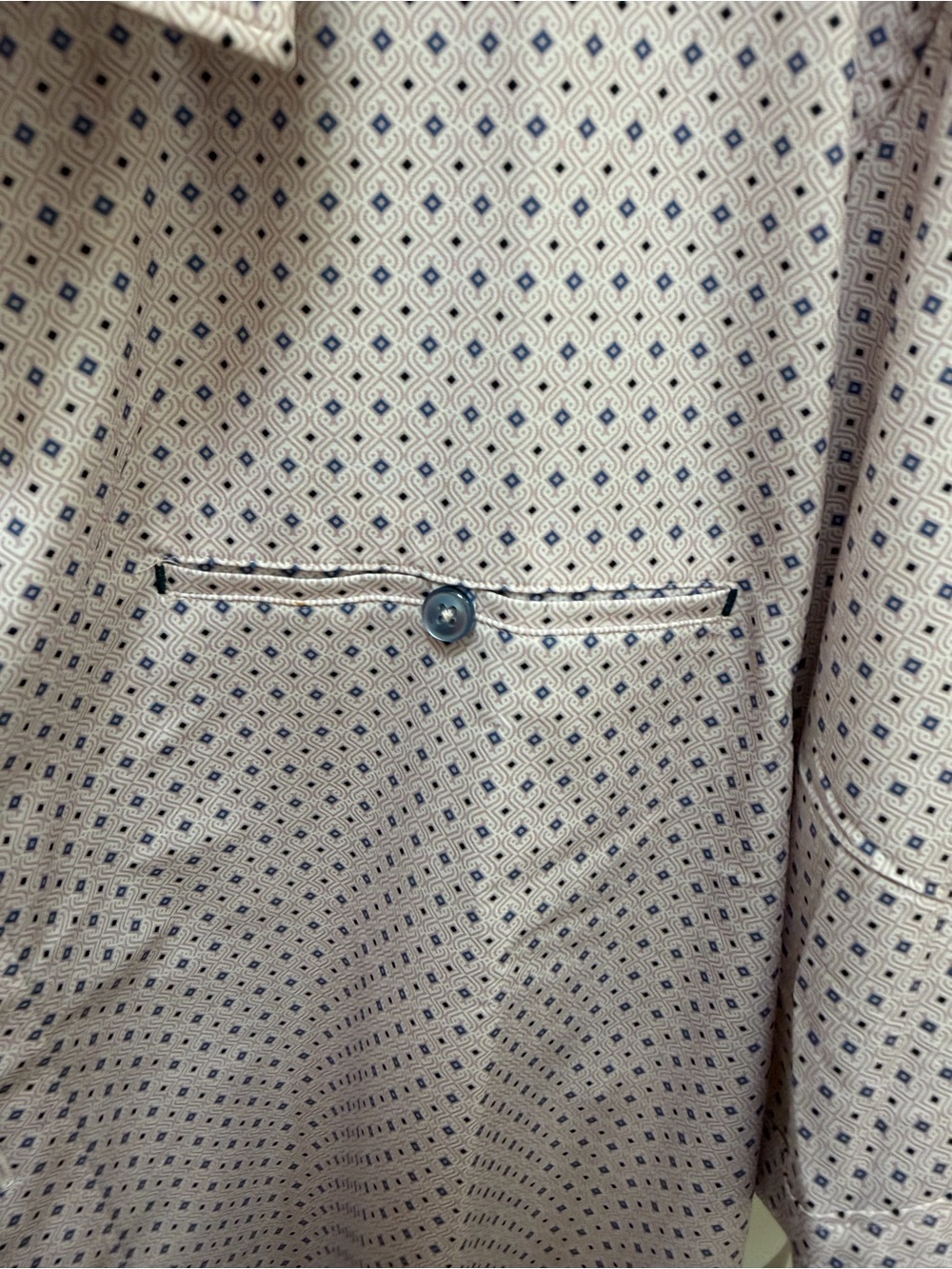 7 Diamonds Men's Light Pink Short Sleeve Button Down with Micro Pattern - Picture 6 of 12